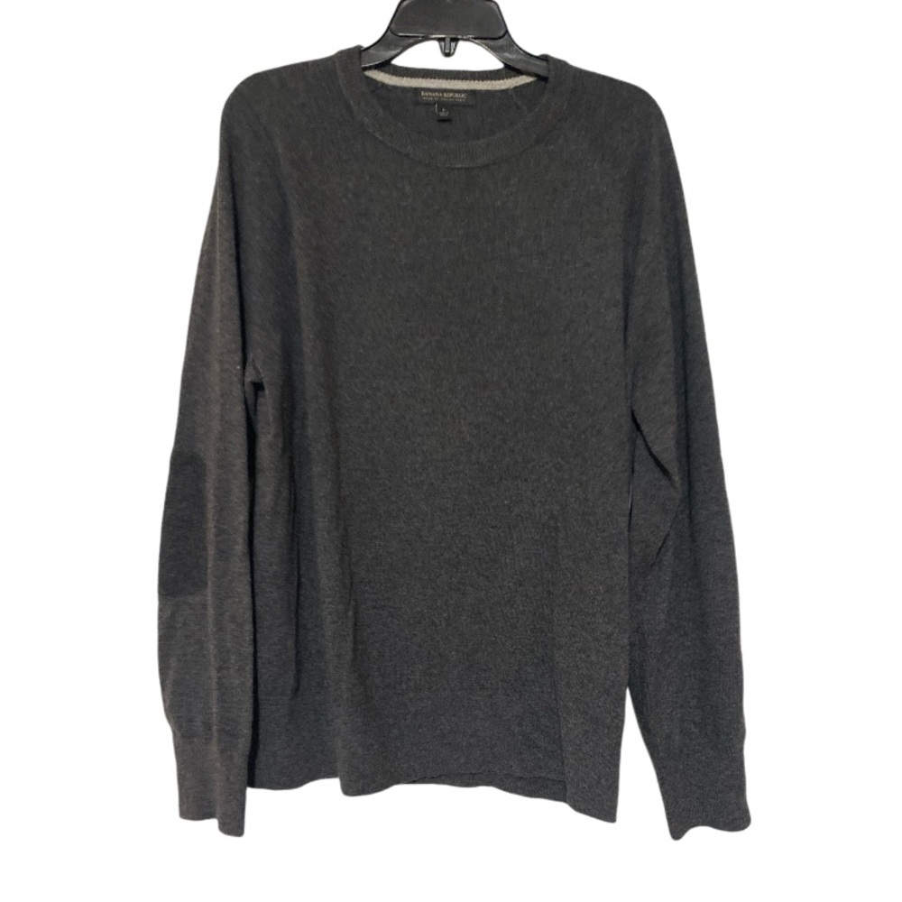 Banana Republic Grey Gray Long Sleeve Yarn Crew Neck Sweater - Size L